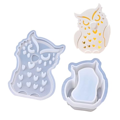 Kreative Eule Thematische Silikon Crafting Schimmelpilze Hohldesigns Eulenformen Für Anpassbare Lampenschirme Und Dekorative Stücke Lampen Schatten Silikonform von Zkydhbd