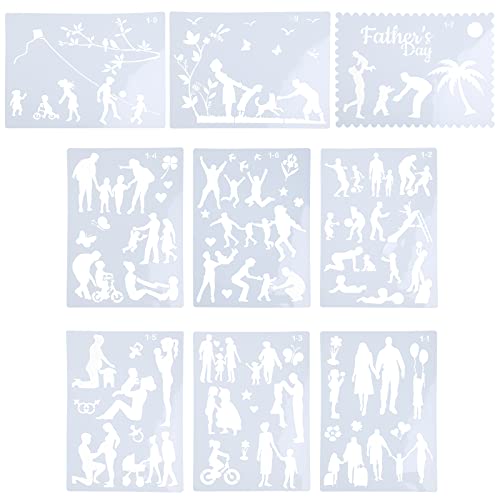 Multifunktionale Gemälde Schablonen Familien Vorlage Flexibel Für Möbel Wand Stoff Art Project 9pcs von Zkydhbd