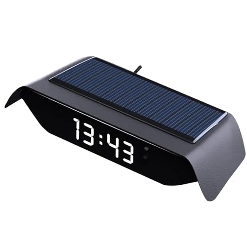 Noctilucce Car Takt Solar Time Display Mit Temperatur Und Datum Display Sonnenantrieb Autouhr LED LED Display Autouhr von Zkydhbd