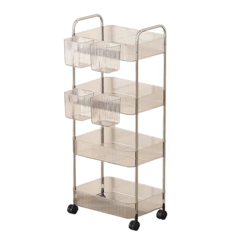 Plastik Clear Rolling Beauty Storage Cabinet Multi Regale Rolling Cart Organisatoren Karren Für Hautpflegekosmetiksammlung von Zkydhbd