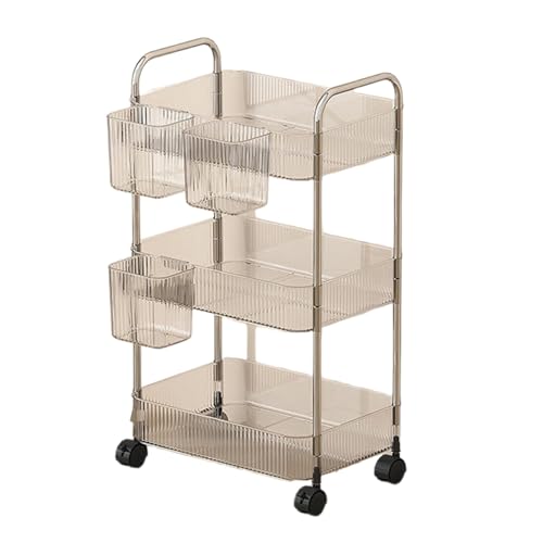 Plastik Clear Rolling Beauty Storage Cabinet Multi Regale Rolling Cart Organisatoren Karren Für Hautpflegekosmetiksammlung von Zkydhbd