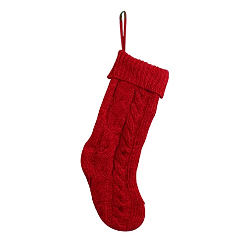 Rote Weiße Weihnachtsstrümpfe Kabel Gestrickt Weihnachten Strümpfe Hängen Socken Geschenktüte Kamin Hängende Strümpfe Partydekoration von Zkydhbd