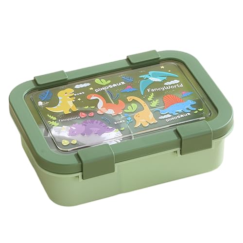 Tragbare Plastik Lunchbox Karton Cartoon Design Mehrere Fächer Sturdes Lunchbox Leck Proof Outdoor Aktivität Leckdosen Stapelstapel Tablett von Zkydhbd