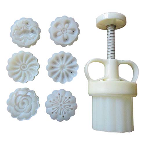 Verstellbare Mondkuchenform 50g Blumenstempel Keksschneider Form Backwerkzeuge von Zkydhbd