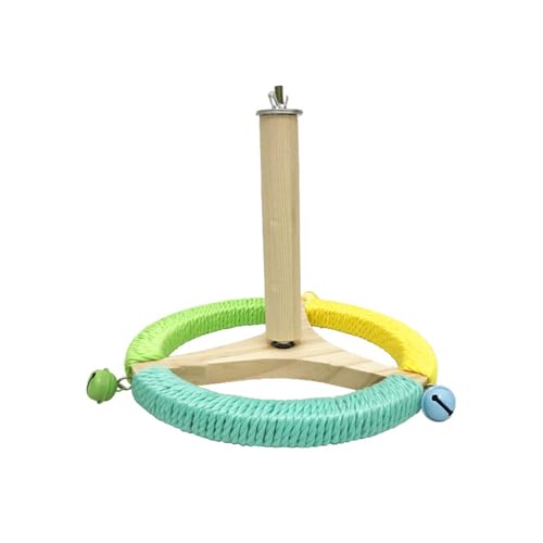 Vogelkäfig Rotierendes Barschspielzeug Für Sittiche Conures Lovebirds Holz Baumwollseil Rotierende Übungsaktivität Zubehör Holz Vogelübungsrad von Zkydhbd