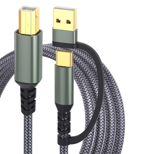 Zkydhbd 1m/2m/3 0 M/5m Druckerkabel USB & Typ C Zu USB B Datenkabel Zum Anschließen Von Druckernscannern Mit Laptops Oder Computern von Zkydhbd