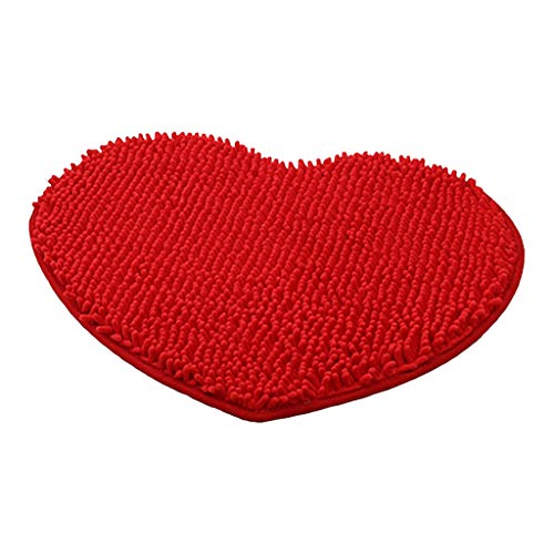 Zkydhbd Bad Matte Plüsch Mikrofaser Chenille Badezimmer Matte Nicht Schlupf Wasser Absorbierender Duschteppich Süßes Herzförmiges Badezimmer Matte von Zkydhbd