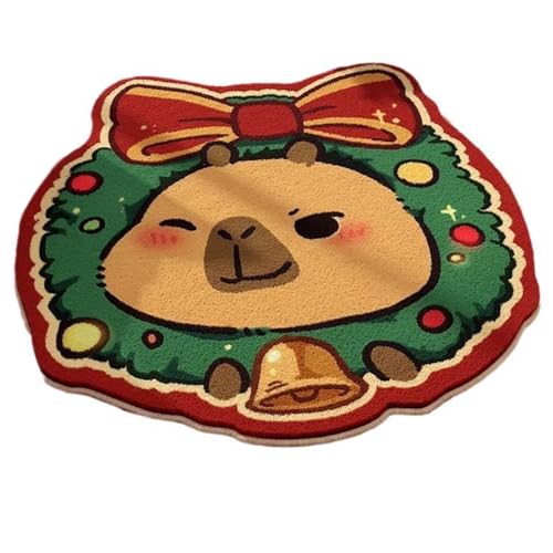 Zkydhbd Schöne Badmatte Polyester Faser Cartoon Teppich Verleiht Der Dekoration des Weihnachtszimmers Unterhalt Und Persönlichkeit von Zkydhbd