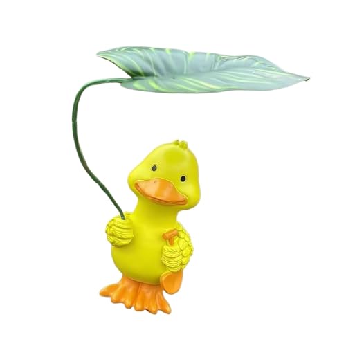 Zkydhbd Schöne Enten Gartenstatuen Mit Leafs Regenschirme Funny Ducks Figur Für Teichkanten Oder Bücherregal Schreibtisch Dekoration Home Office von Zkydhbd