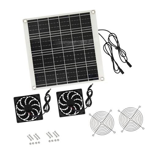 Zkydhbd Solarbetriebenes Lüfter-Set, 15 W, für Gewächshäuser, Hühnerställe, Haustierhäuser und Garage, mit IPX7 wasserdichtem Solarpanel von Zkydhbd