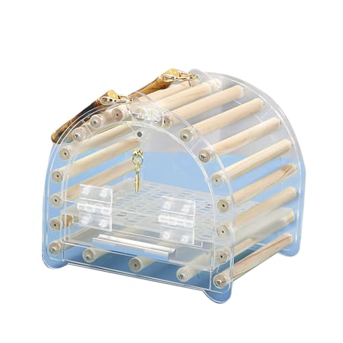 Zkydhbd Vogelkäfig Für Reisen Tragbare Tragekäfig Papageien Reisenest Mit Tablett Transparente Acrylbrüftung Ausgehender Carry Case von Zkydhbd