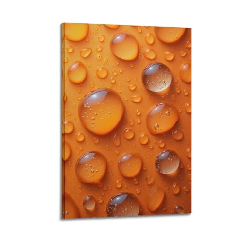Wandposter auf Leinwand, modernes Familienkunst, Nahaufnahme, orangefarbene Wassertropfen, klares und heilendes dekoratives Gemälde, 20 x 30 cm, Rahmenstil Wandposter auf Leinwand, modernes Familienkunst, Nahaufnahme, orangefarbene Wassertropfen, klares und heilendes dekoratives Gemälde, 20 x 30 cm, Rahmenstil von ZlXXYZ