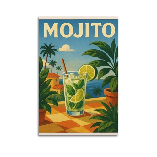 ZlXXYZ Moderne Familien-Kunst-Wand-Leinwand-Poster, Lebensmittel-Poster, illustriert, Mojito, erfrischender Sommer, dekoratives Gemälde, 60 x 90 cm, ungerahmter Stil ZlXXYZ Moderne Familien-Kunst-Wand-Leinwand-Poster, Lebensmittel-Poster, illustriert, Mojito, erfrischender Sommer, dekoratives Gemälde, 60 x 90 cm, ungerahmter Stil von ZlXXYZ