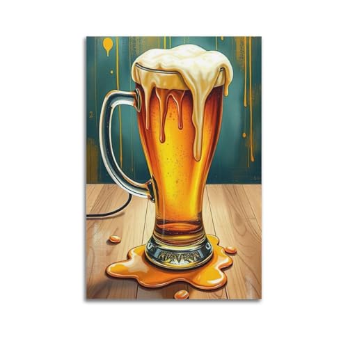 ZlXXYZ Moderne Familien-Kunst-Wandposter auf Leinwand, Lebensmittel-Poster, schaumiger Bierkrug, verführerisches Getränk, Kunstgemälde, 40 x 60 cm, ungerahmter Stil ZlXXYZ Moderne Familien-Kunst-Wandposter auf Leinwand, Lebensmittel-Poster, schaumiger Bierkrug, verführerisches Getränk, Kunstgemälde, 40 x 60 cm, ungerahmter Stil von ZlXXYZ