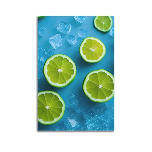 ZlXXYZ Moderne Familien-Kunst-Wandposter auf Leinwand, Lebensmittelposter, Limettenscheiben mit Eis, erfrischendes Obstkunstgemälde, 40 x 60 cm, ungerahmter Stil ZlXXYZ Moderne Familien-Kunst-Wandposter auf Leinwand, Lebensmittelposter, Limettenscheiben mit Eis, erfrischendes Obstkunstgemälde, 40 x 60 cm, ungerahmter Stil von ZlXXYZ