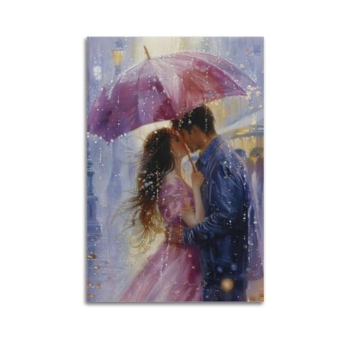 ZlXXYZ Moderne Familien-Kunst-Wandposter auf Leinwand, Liebe-Poster, Liebhaber unter violettem Regenschirm im Regen, romantische Momente, Dekoration, Kunst, 20 x 30 cm, ungerahmter Stil ZlXXYZ Moderne Familien-Kunst-Wandposter auf Leinwand, Liebe-Poster, Liebhaber unter violettem Regenschirm im Regen, romantische Momente, Dekoration, Kunst, 20 x 30 cm, ungerahmter Stil von ZlXXYZ