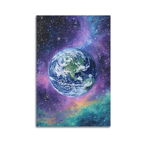 ZlXXYZ Moderne Familien-Kunst-Wandposter auf Leinwand, Motiv: Erde in bunter Galaxie, kosmische Kunstmalerei, 30 x 45 cm, ungerahmter Stil ZlXXYZ Moderne Familien-Kunst-Wandposter auf Leinwand, Motiv: Erde in bunter Galaxie, kosmische Kunstmalerei, 30 x 45 cm, ungerahmter Stil von ZlXXYZ