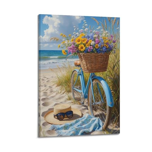 ZlXXYZ Moderne Familien-Kunst-Wandposter auf Leinwand, Pflanzen-Poster, Strand, Fahrrad mit Blumen, Umarmung, Sommer, Freizeit, Dekoration, Gemälde, 60 x 90 cm, Rahmenstil ZlXXYZ Moderne Familien-Kunst-Wandposter auf Leinwand, Pflanzen-Poster, Strand, Fahrrad mit Blumen, Umarmung, Sommer, Freizeit, Dekoration, Gemälde, 60 x 90 cm, Rahmenstil von ZlXXYZ