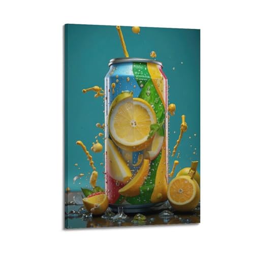ZlXXYZ Moderne Familien-Kunst-Wandposter auf Leinwand, Pflanzen-Poster, Zitronen, spritzen auf Dose, lebendige Sommerdekoration, Kunst, 30 x 45 cm, Rahmenstil ZlXXYZ Moderne Familien-Kunst-Wandposter auf Leinwand, Pflanzen-Poster, Zitronen, spritzen auf Dose, lebendige Sommerdekoration, Kunst, 30 x 45 cm, Rahmenstil von ZlXXYZ