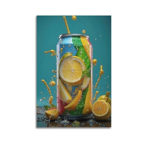 ZlXXYZ Moderne Familien-Kunst-Wandposter auf Leinwand, Pflanzen-Poster, Zitronen, spritzen auf Dose, lebendige Sommerdekoration, Kunst, 40 x 60 cm, ungerahmter Stil ZlXXYZ Moderne Familien-Kunst-Wandposter auf Leinwand, Pflanzen-Poster, Zitronen, spritzen auf Dose, lebendige Sommerdekoration, Kunst, 40 x 60 cm, ungerahmter Stil von ZlXXYZ