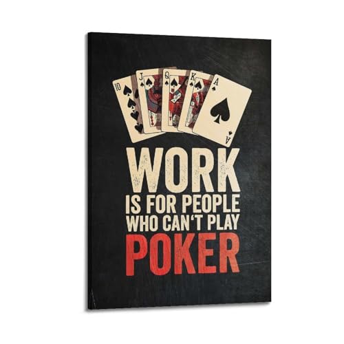ZlXXYZ Moderne Familien-Kunst-Wandposter auf Leinwand, Spiel-Poster, Pokerkarten mit Spruch, humorvolle Kunstmalerei, 50 x 75 cm, Rahmenstil ZlXXYZ Moderne Familien-Kunst-Wandposter auf Leinwand, Spiel-Poster, Pokerkarten mit Spruch, humorvolle Kunstmalerei, 50 x 75 cm, Rahmenstil von ZlXXYZ