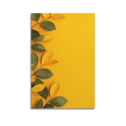ZlXXYZ Moderne Familien-Kunst-Wandposter auf Leinwand, minimalistisches Poster, Herbstblätter auf gelbem Hintergrund, künstlerisches Gemälde, 20 x 30 cm, ungerahmter Stil ZlXXYZ Moderne Familien-Kunst-Wandposter auf Leinwand, minimalistisches Poster, Herbstblätter auf gelbem Hintergrund, künstlerisches Gemälde, 20 x 30 cm, ungerahmter Stil von ZlXXYZ