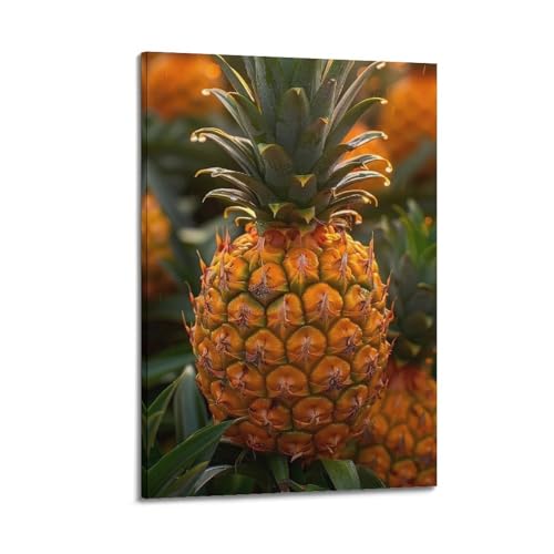 ZlXXYZ Wandposter auf Leinwand, Motiv: Ananas mit Wassertropfen, frisches Kunstgemälde, 60 x 90 cm, Rahmenstil ZlXXYZ Wandposter auf Leinwand, Motiv: Ananas mit Wassertropfen, frisches Kunstgemälde, 60 x 90 cm, Rahmenstil von ZlXXYZ