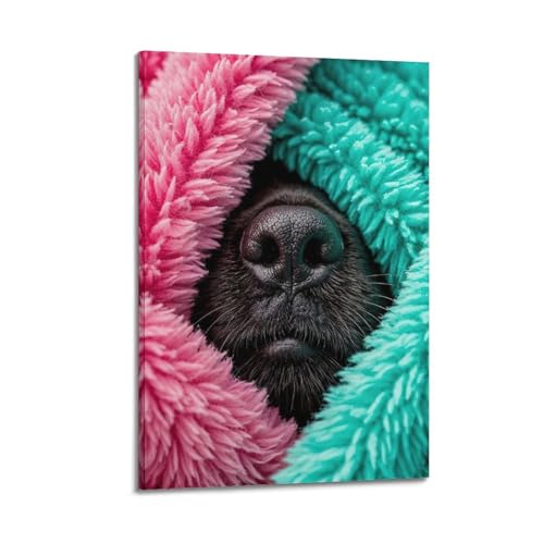 ZlXXYZ Wandposter auf Leinwand, Motiv: Katzennase in bunter pelziger Decke, niedliche Wärme, Dekoration, Kunst, 40 x 60 cm, Rahmenstil ZlXXYZ Wandposter auf Leinwand, Motiv: Katzennase in bunter pelziger Decke, niedliche Wärme, Dekoration, Kunst, 40 x 60 cm, Rahmenstil von ZlXXYZ