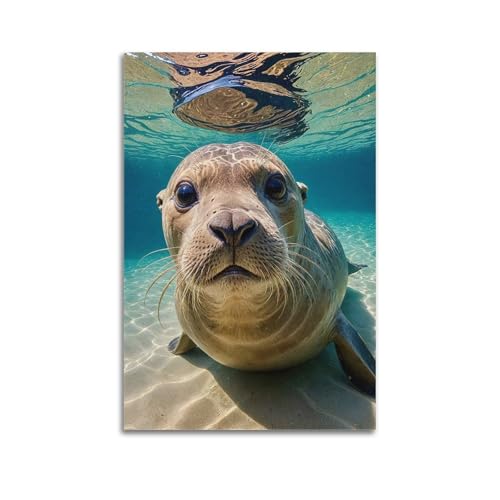 ZlXXYZ Wandposter auf Leinwand, Motiv: Moderne Familienkunst, Naturposter, Siegel, Unterwasser, bezauberndes Kunstgemälde, 20 x 30 cm, ungerahmter Stil ZlXXYZ Wandposter auf Leinwand, Motiv: Moderne Familienkunst, Naturposter, Siegel, Unterwasser, bezauberndes Kunstgemälde, 20 x 30 cm, ungerahmter Stil von ZlXXYZ