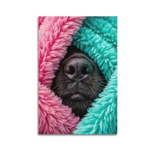 ZlXXYZ Wandposter auf Leinwand, Motiv: Tiernase in bunter pelziger Decke, niedliche Wärme, Dekoration, Kunst, 60 x 90 cm, ungerahmt ZlXXYZ Wandposter auf Leinwand, Motiv: Tiernase in bunter pelziger Decke, niedliche Wärme, Dekoration, Kunst, 60 x 90 cm, ungerahmt von ZlXXYZ