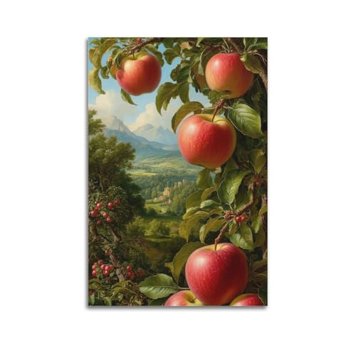 ZlXXYZ Wandposter auf Leinwand, Motiv: moderne Familie, Kunstposter, Äpfel auf Baum mit Landschaft, klassisches Kunstgemälde, 50 x 75 cm, ungerahmter Stil ZlXXYZ Wandposter auf Leinwand, Motiv: moderne Familie, Kunstposter, Äpfel auf Baum mit Landschaft, klassisches Kunstgemälde, 50 x 75 cm, ungerahmter Stil von ZlXXYZ