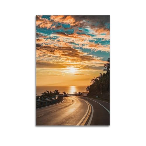 ZlXXYZ Wandposter auf Leinwand, modernes Familien-Kunst-Poster, Küstenstraße bei Sonnenuntergang, atemberaubende Kunstmalerei, 40 x 60 cm, ungerahmter Stil ZlXXYZ Wandposter auf Leinwand, modernes Familien-Kunst-Poster, Küstenstraße bei Sonnenuntergang, atemberaubende Kunstmalerei, 40 x 60 cm, ungerahmter Stil von ZlXXYZ