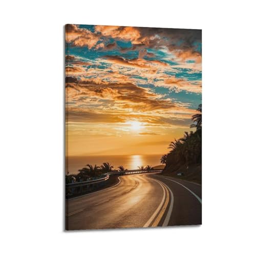 ZlXXYZ Wandposter auf Leinwand, modernes Familien-Kunst-Poster, Küstenstraße bei Sonnenuntergang, atemberaubendes Kunstgemälde, 30 x 45 cm, Rahmenstil ZlXXYZ Wandposter auf Leinwand, modernes Familien-Kunst-Poster, Küstenstraße bei Sonnenuntergang, atemberaubendes Kunstgemälde, 30 x 45 cm, Rahmenstil von ZlXXYZ