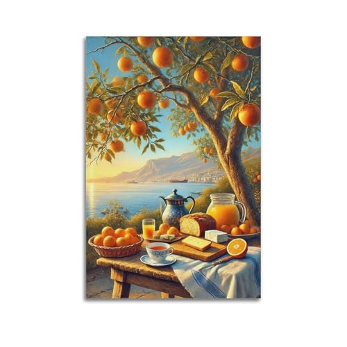 ZlXXYZ Wandposter auf Leinwand, modernes Familienbild, Motiv: Orangenbaum am Meer mit Picknick, idyllisches Küstenleben, Kunstgemälde, 20 x 30 cm, ungerahmter Stil ZlXXYZ Wandposter auf Leinwand, modernes Familienbild, Motiv: Orangenbaum am Meer mit Picknick, idyllisches Küstenleben, Kunstgemälde, 20 x 30 cm, ungerahmter Stil von ZlXXYZ