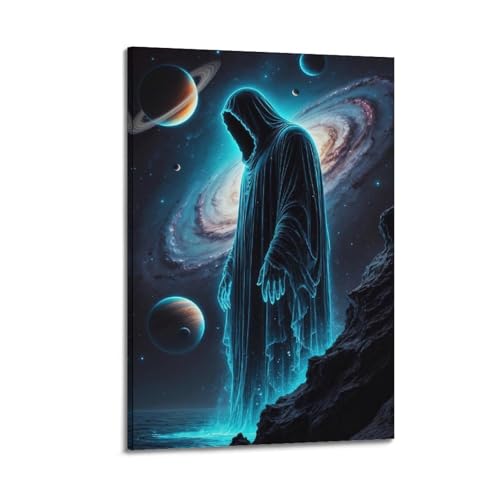 ZlXXYZ Wandposter auf Leinwand, modernes Familienbild, Motiv: Sci, Fi-Poster, Kapuzenfigur in Galaxie, geheimnisvolles Universum, Dekoration, Kunst, 20 x 30 cm, Rahmenstil ZlXXYZ Wandposter auf Leinwand, modernes Familienbild, Motiv: Sci, Fi-Poster, Kapuzenfigur in Galaxie, geheimnisvolles Universum, Dekoration, Kunst, 20 x 30 cm, Rahmenstil von ZlXXYZ