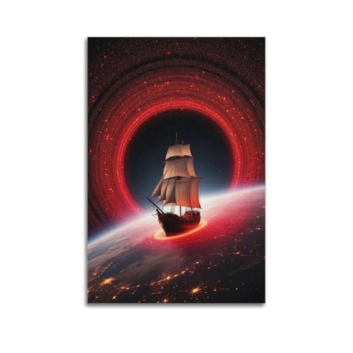 ZlXXYZ Wandposter auf Leinwand, modernes Familienbild, Motiv: Segelschiff in roter Galaxie, magischer Weltraum, Dekoration, Kunst, 20 x 30 cm, ungerahmt ZlXXYZ Wandposter auf Leinwand, modernes Familienbild, Motiv: Segelschiff in roter Galaxie, magischer Weltraum, Dekoration, Kunst, 20 x 30 cm, ungerahmt von ZlXXYZ