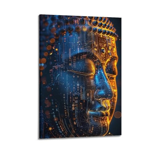 ZlXXYZ Wandposter auf Leinwand, modernes Familienbild, Sci, Fi-Poster, Cyberpunk-Buddha-Kopf-Technik und Zen, dekoratives Gemälde, 20 x 30 cm, Rahmenstil ZlXXYZ Wandposter auf Leinwand, modernes Familienbild, Sci, Fi-Poster, Cyberpunk-Buddha-Kopf-Technik und Zen, dekoratives Gemälde, 20 x 30 cm, Rahmenstil von ZlXXYZ