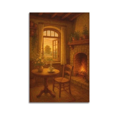 ZlXXYZ Wandposter auf Leinwand, modernes Familienkunst, Heilposter, Nachmittagstee, warmes und beruhigendes dekoratives Gemälde, 50 x 75 cm, ungerahmter Stil ZlXXYZ Wandposter auf Leinwand, modernes Familienkunst, Heilposter, Nachmittagstee, warmes und beruhigendes dekoratives Gemälde, 50 x 75 cm, ungerahmter Stil von ZlXXYZ
