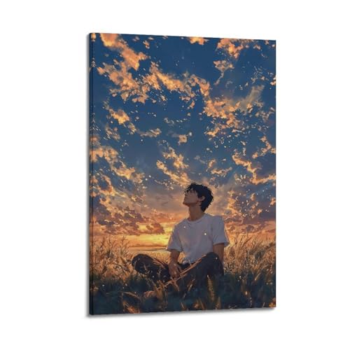 ZlXXYZ Wandposter auf Leinwand, modernes Familienkunst, Heilposter, junger Mann, der den Himmel beobachtet, ruhig und schön, dekoratives Gemälde, 50 x 75 cm, Rahmenstil ZlXXYZ Wandposter auf Leinwand, modernes Familienkunst, Heilposter, junger Mann, der den Himmel beobachtet, ruhig und schön, dekoratives Gemälde, 50 x 75 cm, Rahmenstil von ZlXXYZ