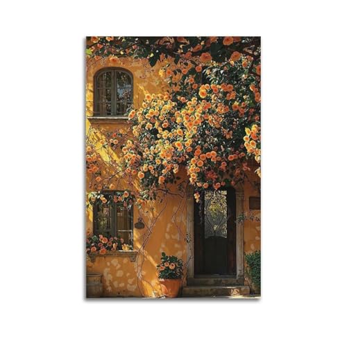 ZlXXYZ Wandposter auf Leinwand, modernes Familienkunst, Heilungsposter, gelbes Haus mit Blumen, gemütliches Kunstgemälde, 60 x 90 cm, ungerahmter Stil ZlXXYZ Wandposter auf Leinwand, modernes Familienkunst, Heilungsposter, gelbes Haus mit Blumen, gemütliches Kunstgemälde, 60 x 90 cm, ungerahmter Stil von ZlXXYZ
