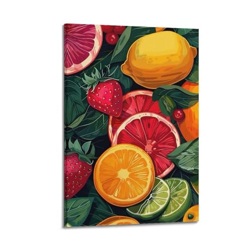 ZlXXYZ Wandposter auf Leinwand, modernes Familienkunst, Lebensmittelposter, Obst-Illustration, buntes und lebendiges dekoratives Gemälde, 20 x 30 cm, Rahmenstil ZlXXYZ Wandposter auf Leinwand, modernes Familienkunst, Lebensmittelposter, Obst-Illustration, buntes und lebendiges dekoratives Gemälde, 20 x 30 cm, Rahmenstil von ZlXXYZ