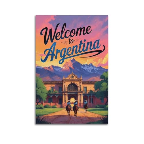 ZlXXYZ Wandposter auf Leinwand, modernes Familienkunst, Motiv: Welcome to Argentinien, malerischer Gruß, Dekoration, Kunst, 40 x 60 cm, ungerahmt ZlXXYZ Wandposter auf Leinwand, modernes Familienkunst, Motiv: Welcome to Argentinien, malerischer Gruß, Dekoration, Kunst, 40 x 60 cm, ungerahmt von ZlXXYZ