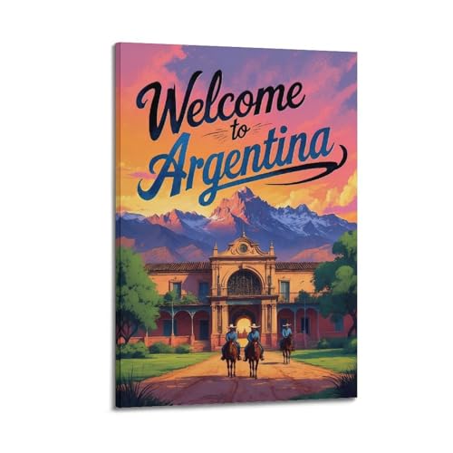 ZlXXYZ Wandposter auf Leinwand, modernes Familienkunst, Motiv: Welcome to Argentinien, malerischer Gruß, Dekoration, Kunst, 50 x 75 cm, Rahmenstil ZlXXYZ Wandposter auf Leinwand, modernes Familienkunst, Motiv: Welcome to Argentinien, malerischer Gruß, Dekoration, Kunst, 50 x 75 cm, Rahmenstil von ZlXXYZ
