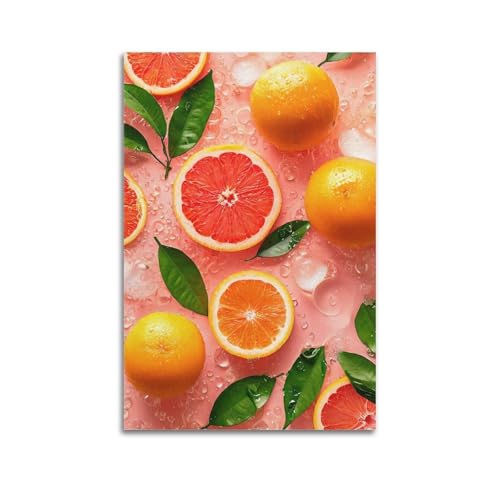 ZlXXYZ Wandposter auf Leinwand, modernes Familienkunst, Obst- und Grapefruitscheiben auf rosa Hintergrund mit Eisperlen und grünen Blättern, dekoratives Gemälde, 20 x 30 cm, ungerahmter Stil ZlXXYZ Wandposter auf Leinwand, modernes Familienkunst, Obst- und Grapefruitscheiben auf rosa Hintergrund mit Eisperlen und grünen Blättern, dekoratives Gemälde, 20 x 30 cm, ungerahmter Stil von ZlXXYZ