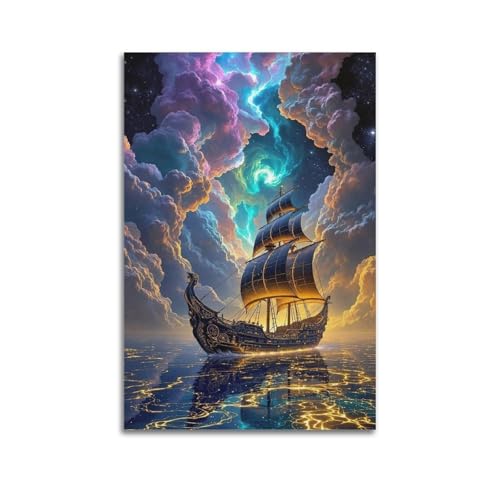 ZlXXYZ Wandposter auf Leinwand, modernes Familienkunst, Traumhafte Segelreise, geheimnisvolles und romantisches dekoratives Gemälde, 30 x 45 cm, ungerahmter Stil ZlXXYZ Wandposter auf Leinwand, modernes Familienkunst, Traumhafte Segelreise, geheimnisvolles und romantisches dekoratives Gemälde, 30 x 45 cm, ungerahmter Stil von ZlXXYZ