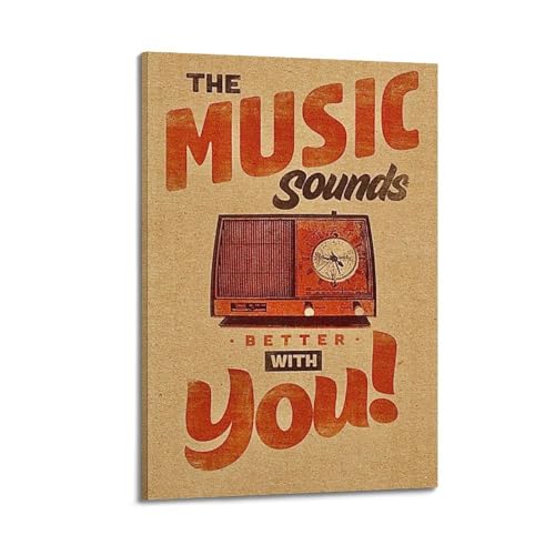 ZlXXYZ Wandposter auf Leinwand, modernes Familienkunst, Vintage-Poster, Musik klingt besser mit dir, nostalgisches und romantisches dekoratives Gemälde, 30 x 45 cm, Rahmenstil ZlXXYZ Wandposter auf Leinwand, modernes Familienkunst, Vintage-Poster, Musik klingt besser mit dir, nostalgisches und romantisches dekoratives Gemälde, 30 x 45 cm, Rahmenstil von ZlXXYZ