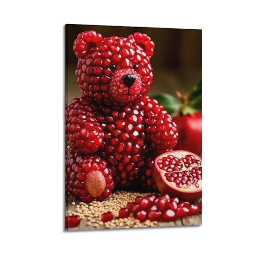 ZlXXYZ Wandposter auf Leinwand, modernes Familienkunst, kreatives Poster, Granatapfelbär, Skulptur, künstlerische Lebensmittelkunst, Malerei, 50 x 75 cm, Rahmenstil ZlXXYZ Wandposter auf Leinwand, modernes Familienkunst, kreatives Poster, Granatapfelbär, Skulptur, künstlerische Lebensmittelkunst, Malerei, 50 x 75 cm, Rahmenstil von ZlXXYZ
