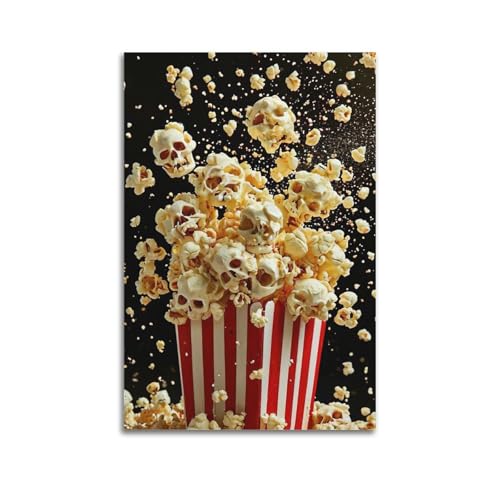 ZlXXYZ Wandposter auf Leinwand, modernes Familienkunst, kreatives Poster, Totenkopf, Popcorn, surreales Kunstgemälde, 20 x 30 cm, ungerahmter Stil ZlXXYZ Wandposter auf Leinwand, modernes Familienkunst, kreatives Poster, Totenkopf, Popcorn, surreales Kunstgemälde, 20 x 30 cm, ungerahmter Stil von ZlXXYZ