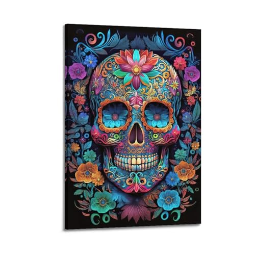 ZlXXYZ Wandposter auf Leinwand, modernes Familienkunst, kreatives Poster, bunt, Totenkopf, künstlerische Mystery-Dekoration, Kunst, 30 x 45 cm, Rahmenstil ZlXXYZ Wandposter auf Leinwand, modernes Familienkunst, kreatives Poster, bunt, Totenkopf, künstlerische Mystery-Dekoration, Kunst, 30 x 45 cm, Rahmenstil von ZlXXYZ