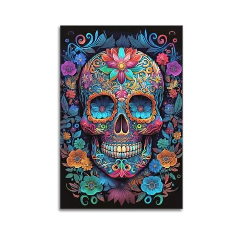 ZlXXYZ Wandposter auf Leinwand, modernes Familienkunst, kreatives Poster, bunt, Totenkopf, künstlerische Mystery-Dekoration, Kunst, 40 x 60 cm, ungerahmter Stil ZlXXYZ Wandposter auf Leinwand, modernes Familienkunst, kreatives Poster, bunt, Totenkopf, künstlerische Mystery-Dekoration, Kunst, 40 x 60 cm, ungerahmter Stil von ZlXXYZ